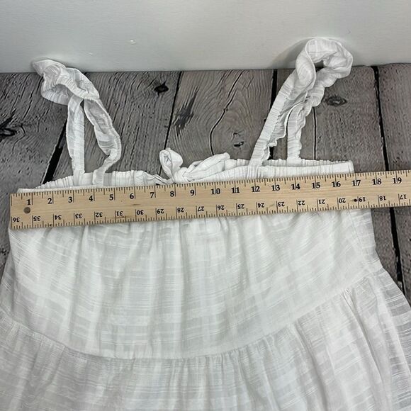 Altar’d State White Ruffled Strap Tired Dress cotton size Large - Picture 9 of 10